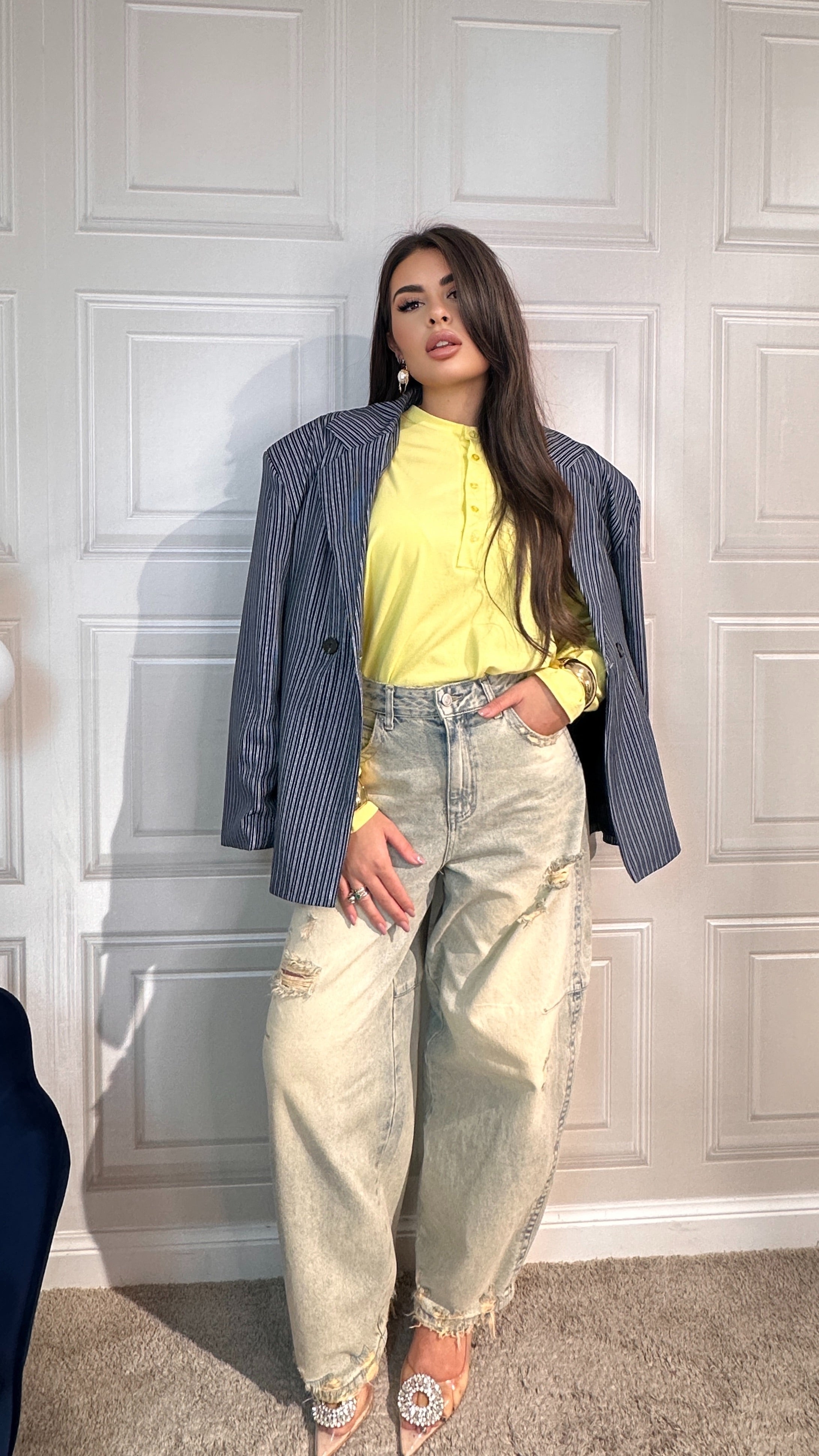 Modesta Milano™ | Shirt con spallina maxi Gialla