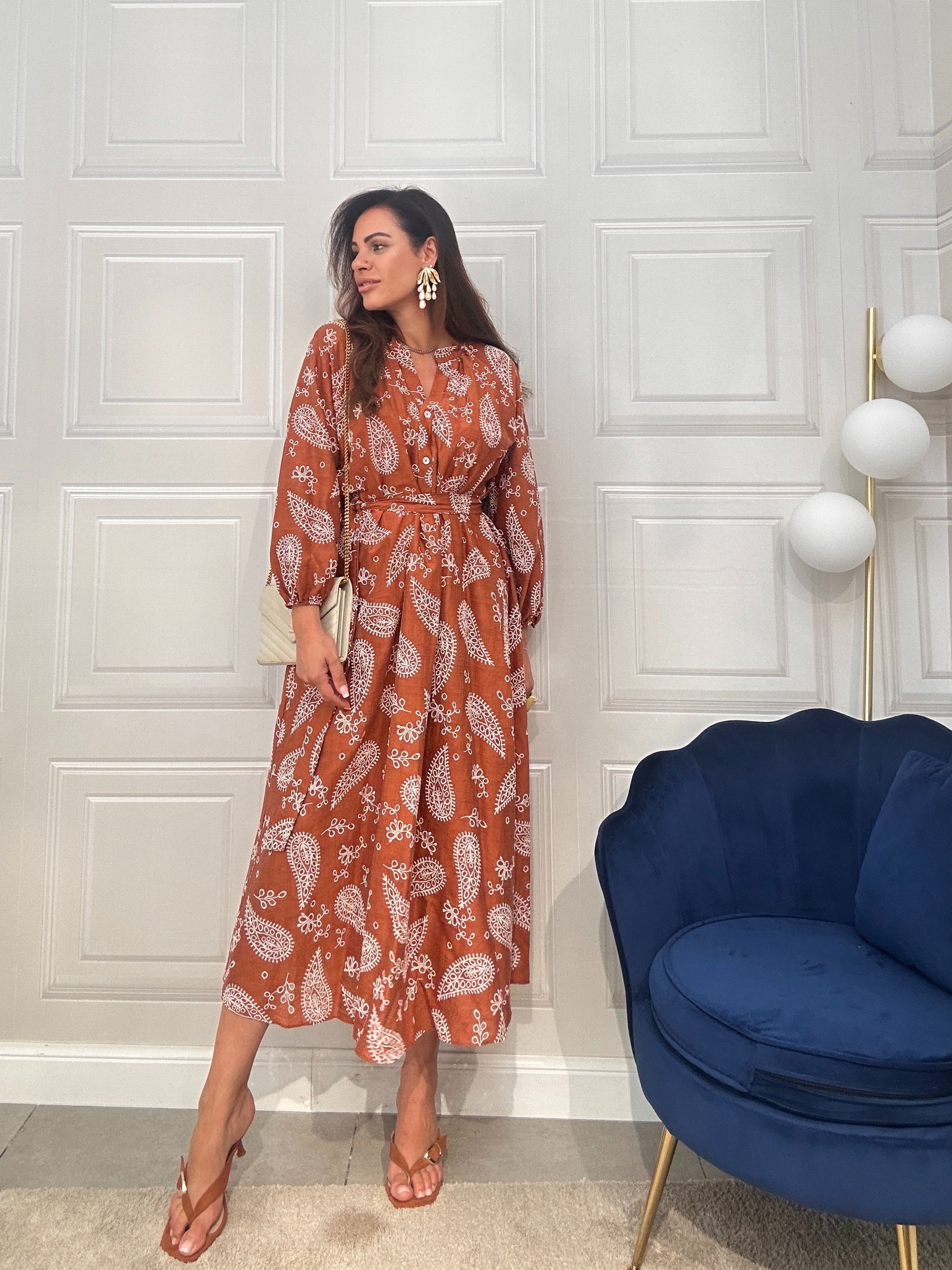 Modesta Milano™ | Abito Etnico Marrone by Made In