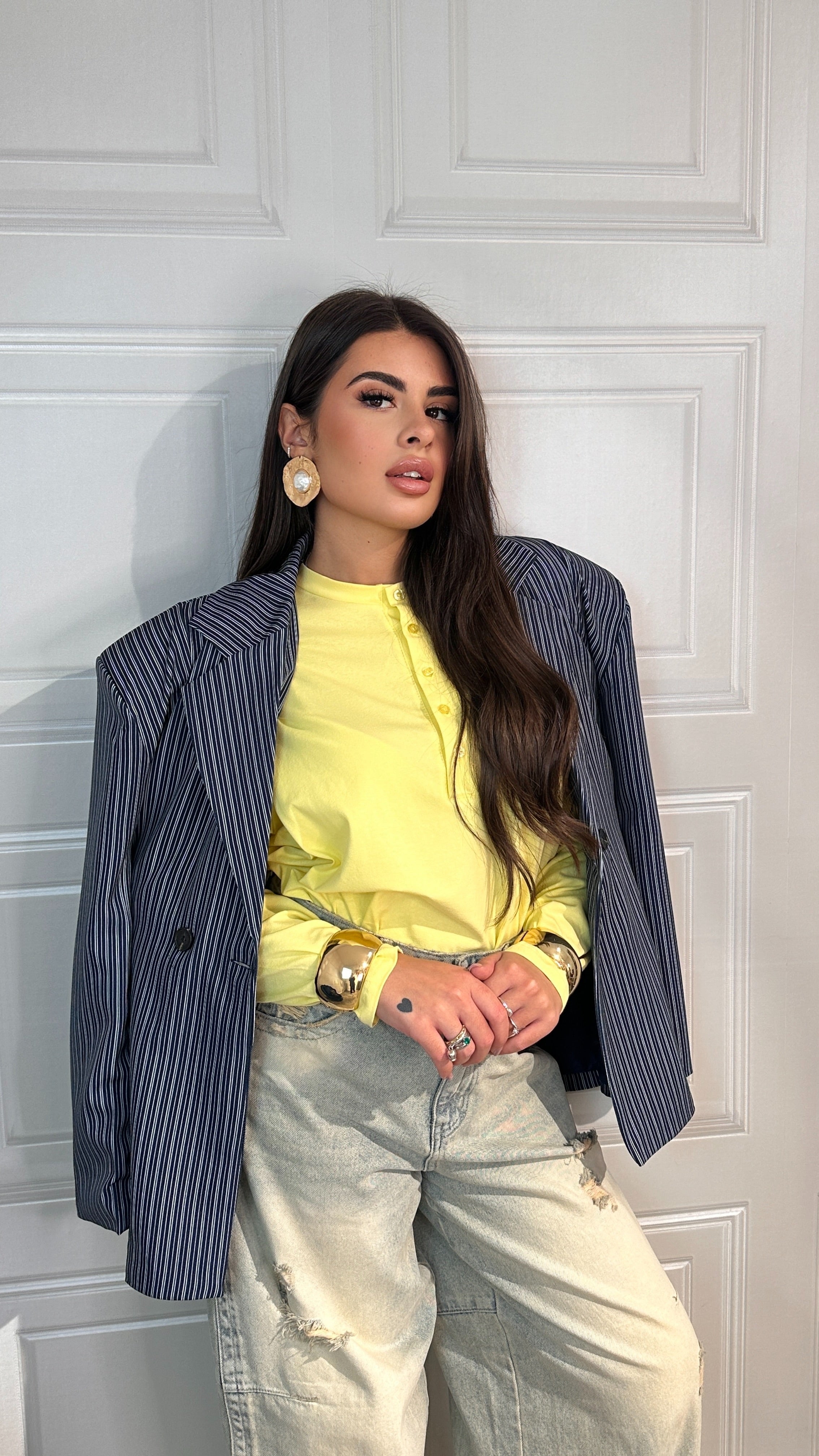 Modesta Milano™ | Shirt con spallina maxi Gialla