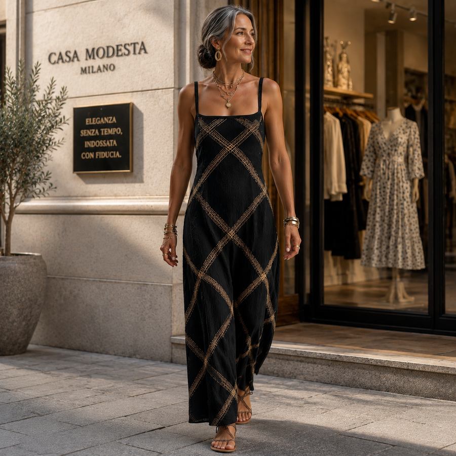 Hannah | Abito Maxi Geometrico