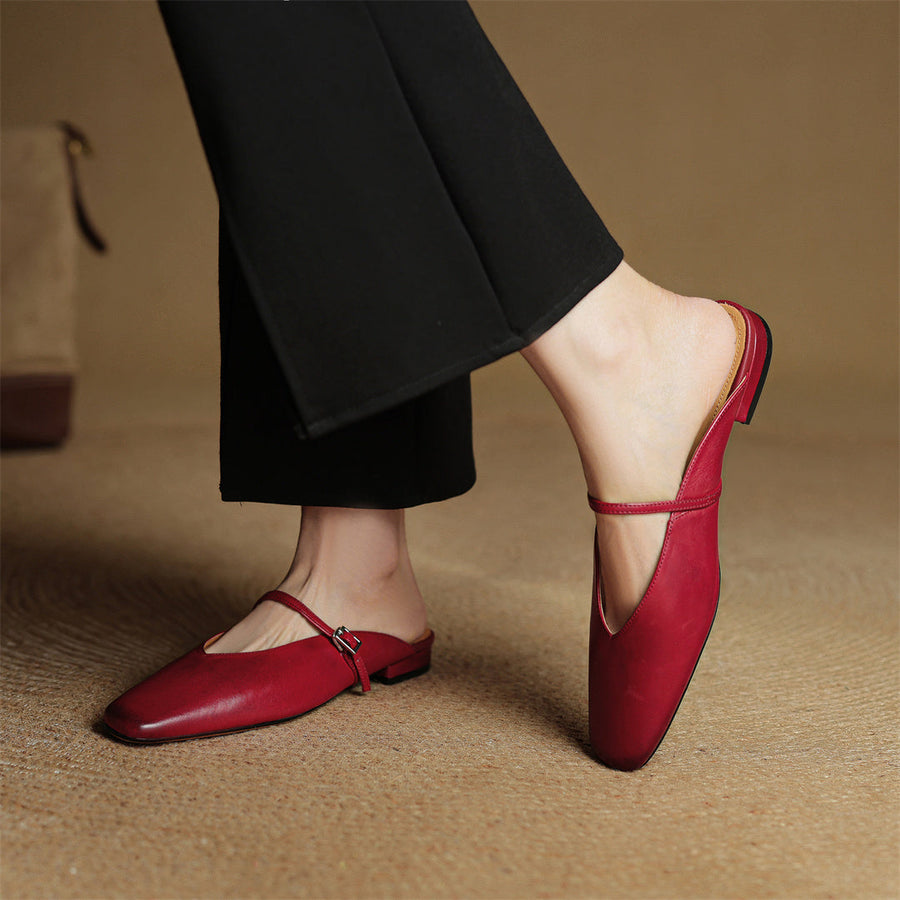 Carol | Mules Mary Jane a Punta Quadrata
