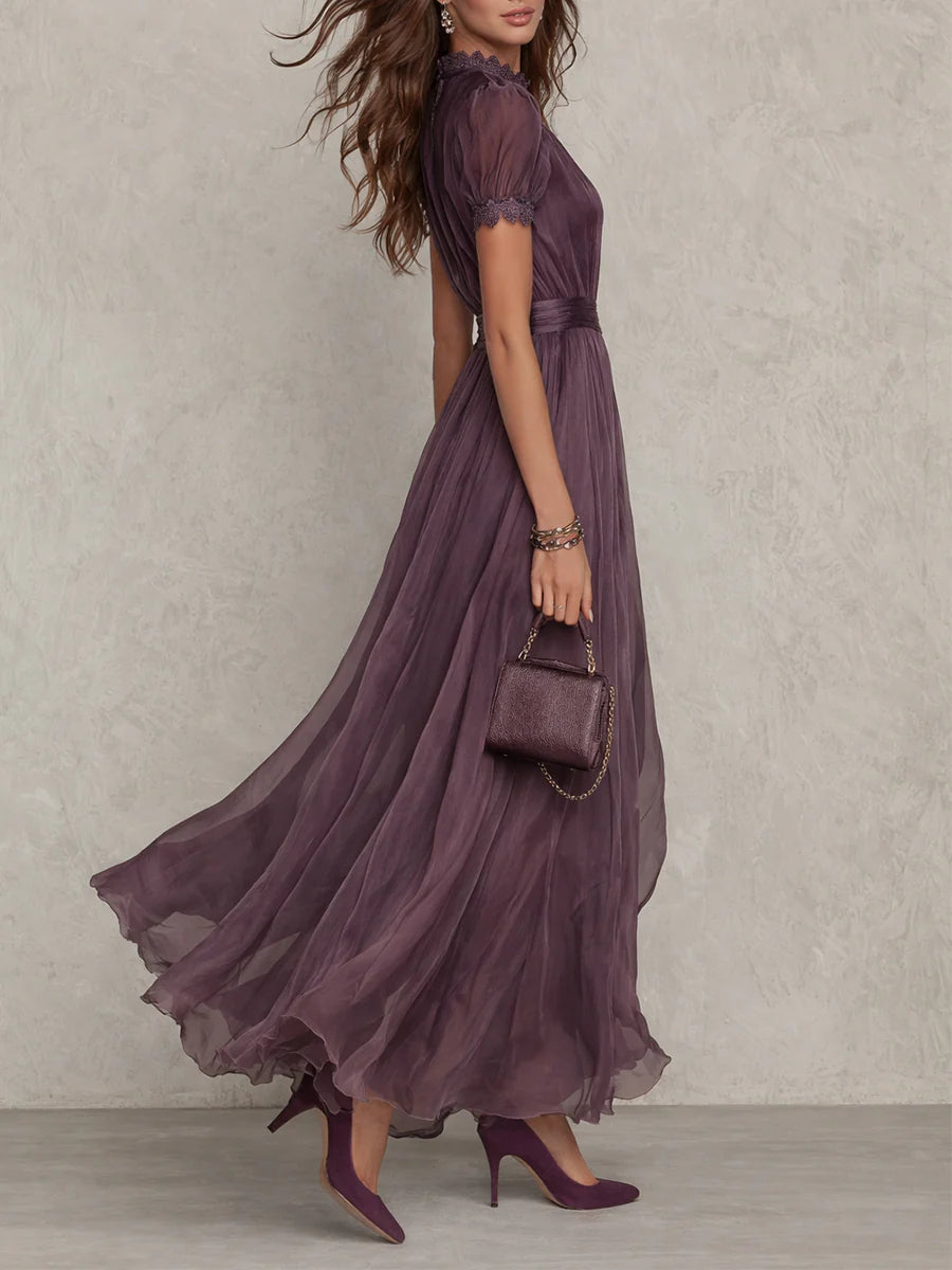 Ashley | Abito lungo in chiffon, elegante e vintage