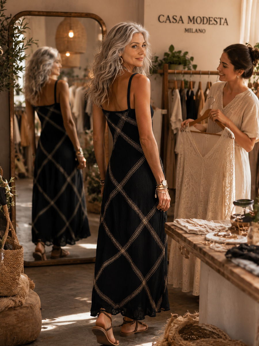 Hannah | Abito Maxi Geometrico